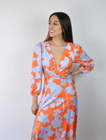 Vestido Largo Estampado - Nikka Naranja