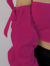 Crop Top Manga Larga - Malala Fucsia