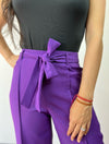 Pantalon Tipo Palazzo, Tiro Alto - Tiara Morado