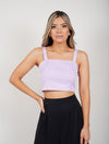 Square Neck Cropped Tank - Gardenia Lila