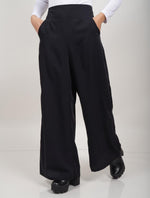 Pantalón Tipo Palazzo Tiro Alto Con Cremallera - Colette Negro