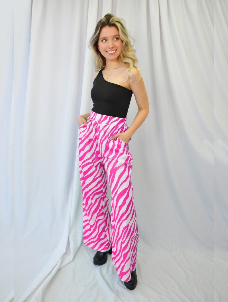 Pantalón para Mujer Fucsia Palazzo Tiro Alto - Yakarta Fucsia