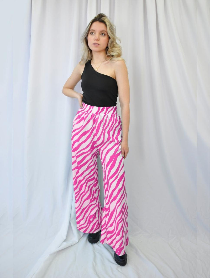 Pantalón para Mujer Fucsia Palazzo Tiro Alto - Yakarta Fucsia