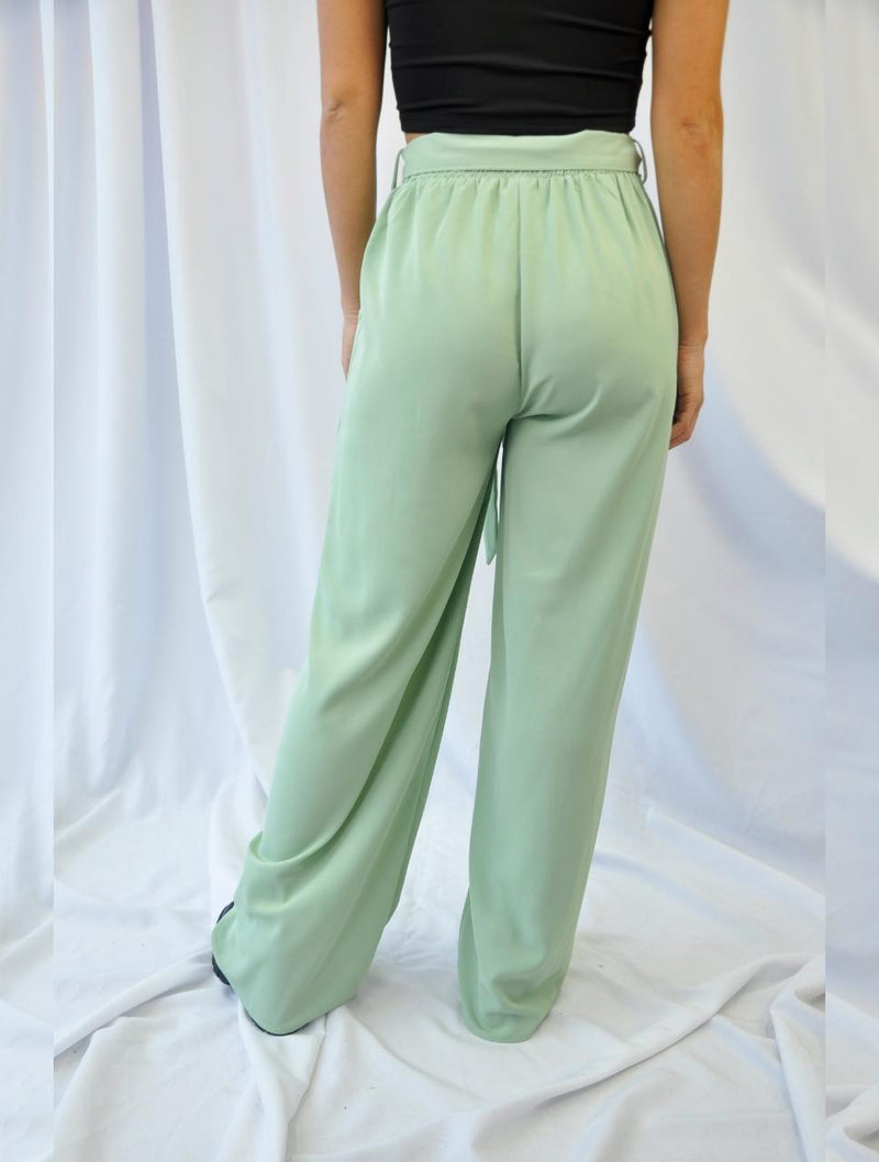 Pantalón para Mujer Verde Claro Tiro Alto - Megan Verde Claro