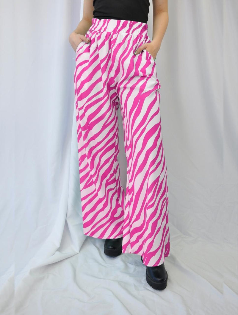 Pantalón para Mujer Fucsia Palazzo Tiro Alto - Yakarta Fucsia