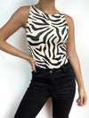 Body Cuello Redondo Tirantes Anchos - Aria Zebra