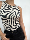 Body Cuello Redondo Tirantes Anchos - Aria Zebra