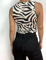 Body Cuello Redondo Tirantes Anchos - Aria Zebra