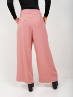 Pantalón para Mujer Coral Tipo Palazzo Tiro Alto Con Cremallera - Colette Coral