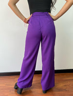 Pantalon Tipo Palazzo, Tiro Alto - Tiara Morado