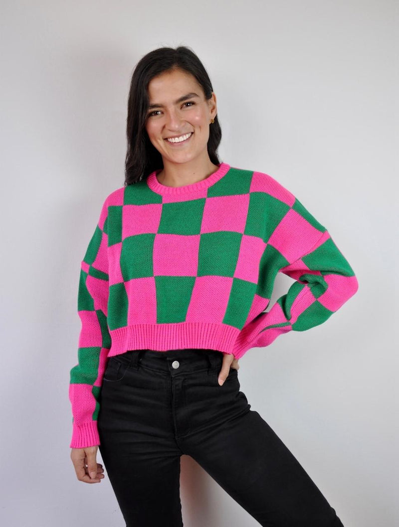 Saco Cuello Redondo - Croacia Fucsia y Verde