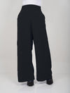 Pantalón Tipo Palazzo Tiro Alto Con Cremallera - Alani Negro