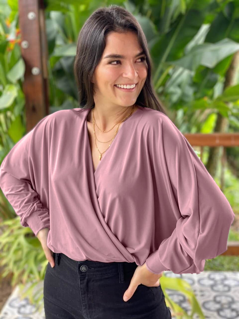 Blusa para Mujer Escote Cruzado Manga Larga - Gaby