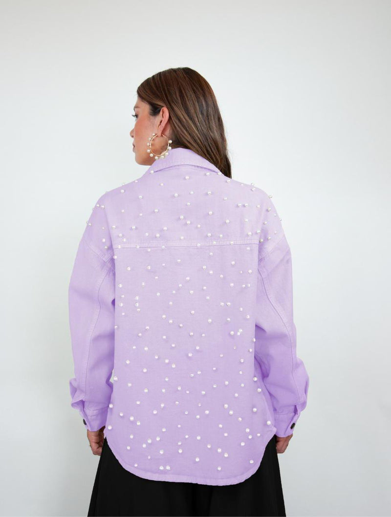 Chaqueta para Mujer Cazadora Denim con Perlas - The Fizzy