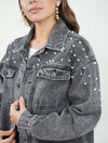 Chaqueta para Mujer Cazadora Denim Con Perlas - Frida