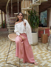 Pantalón para Mujer Fucsia Tipo Palazzo Tiro Alto Con Cremallera - Honolulu Fucsia