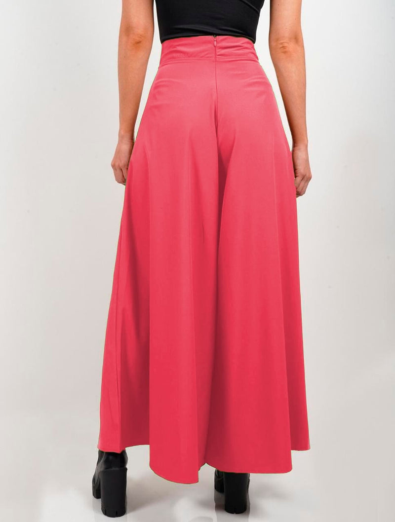 Pantalón para Mujer Fucsia Tipo Palazzo Tiro Alto Con Cremallera - Honolulu Fucsia