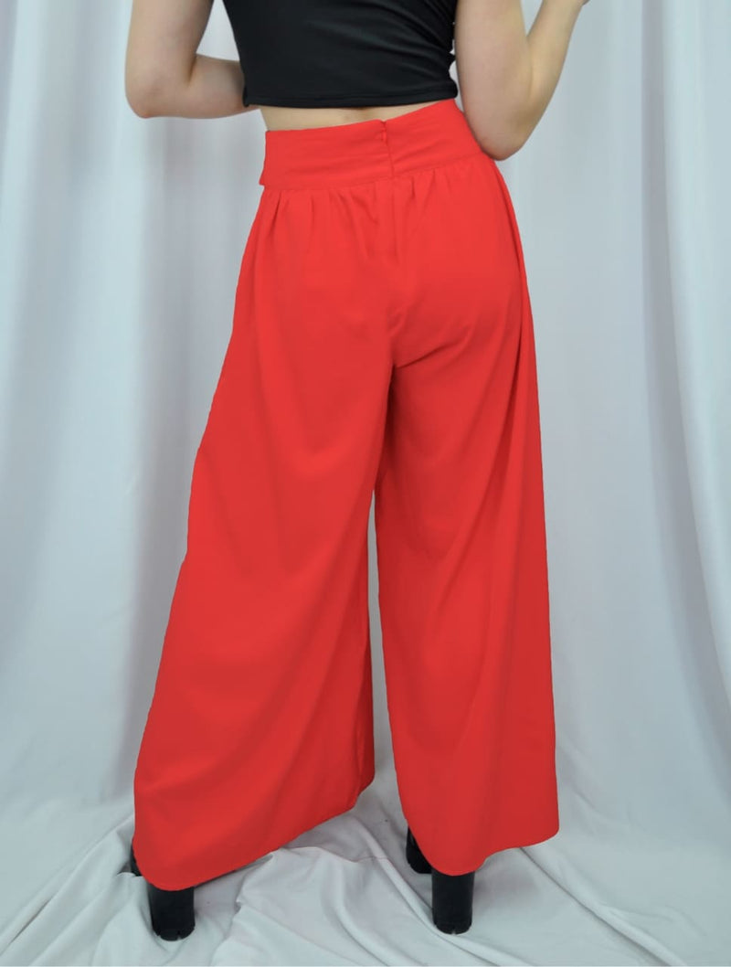 Pantalón para Mujer Rojo Tiro Alto Fluido - Lia Rojo