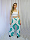 Pantalón para Mujer Verde Tipo Palazzo Tiro Alto - Bungalow Verde