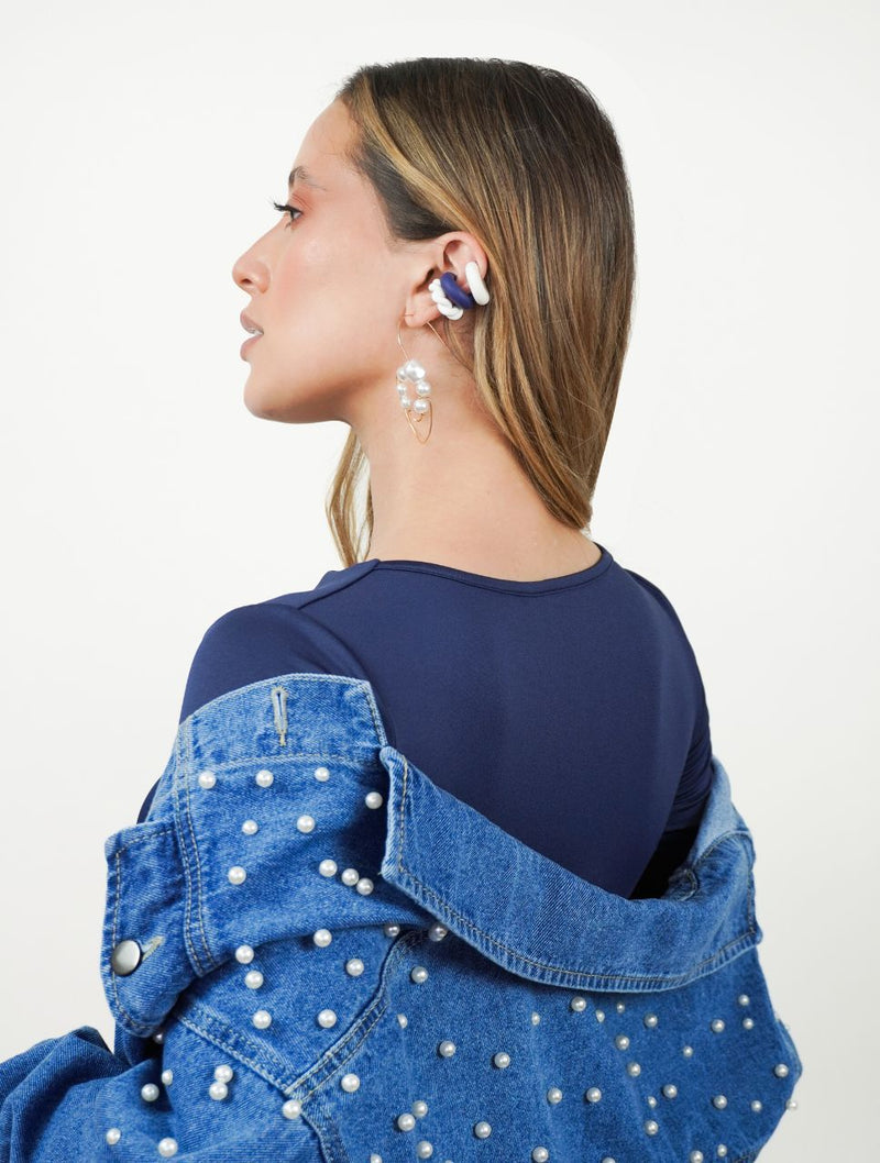 Chaqueta para Mujer Cazadora Denim Con Perlas - Frida