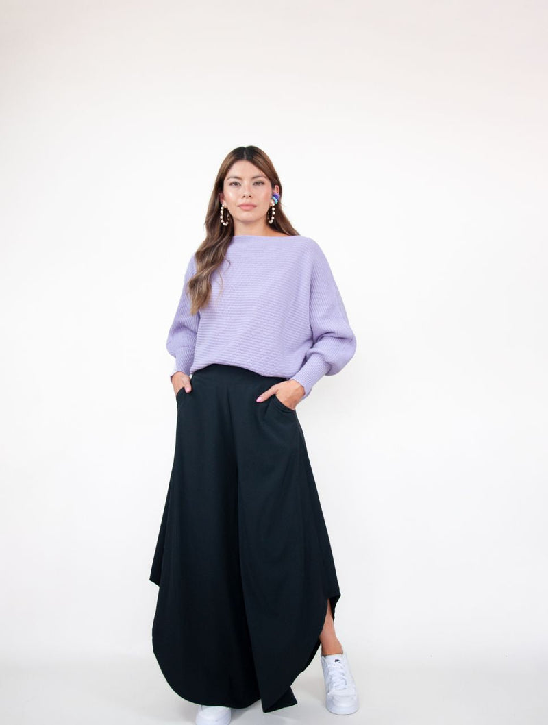 Pantalón Para Mujer Palazzo Con Bota Asimétrica  - Emilia